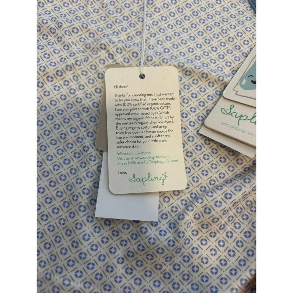 NWT Sapling‎ 100% Organic Cotton Baby Tank Tops 3-6 Months